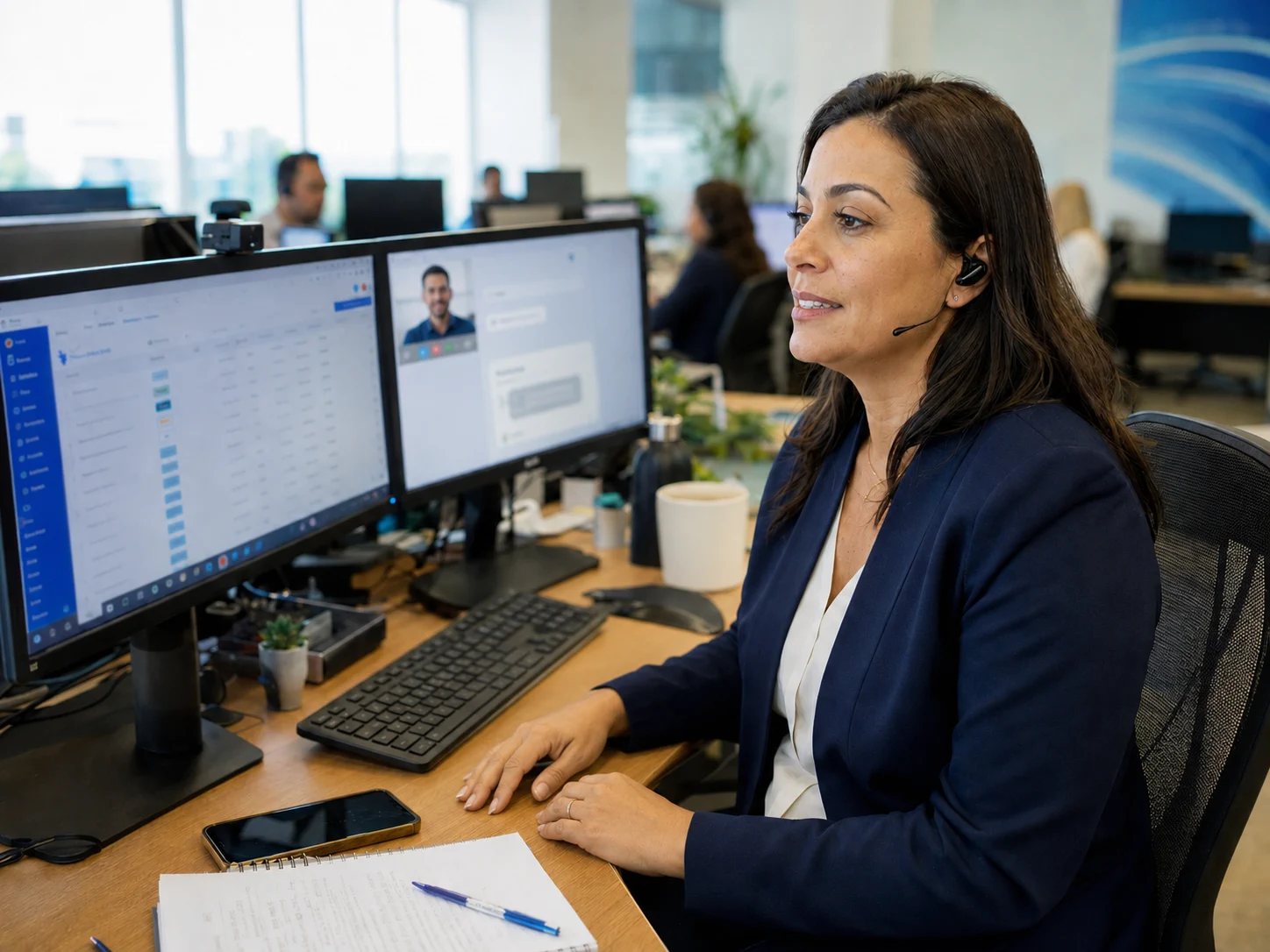 Profissional da ShpGroup prestando atendimento remoto a um cliente.